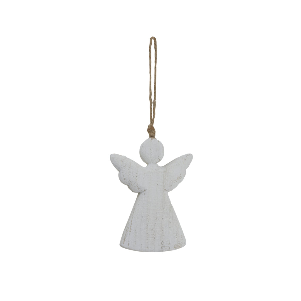 Whitewashed Rustic Hanging Angel