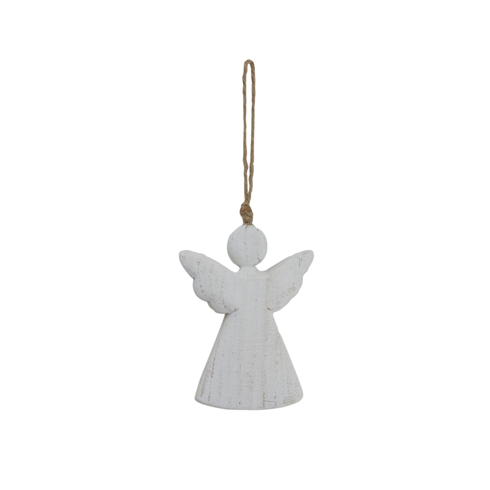 Whitewashed Rustic Hanging Angel