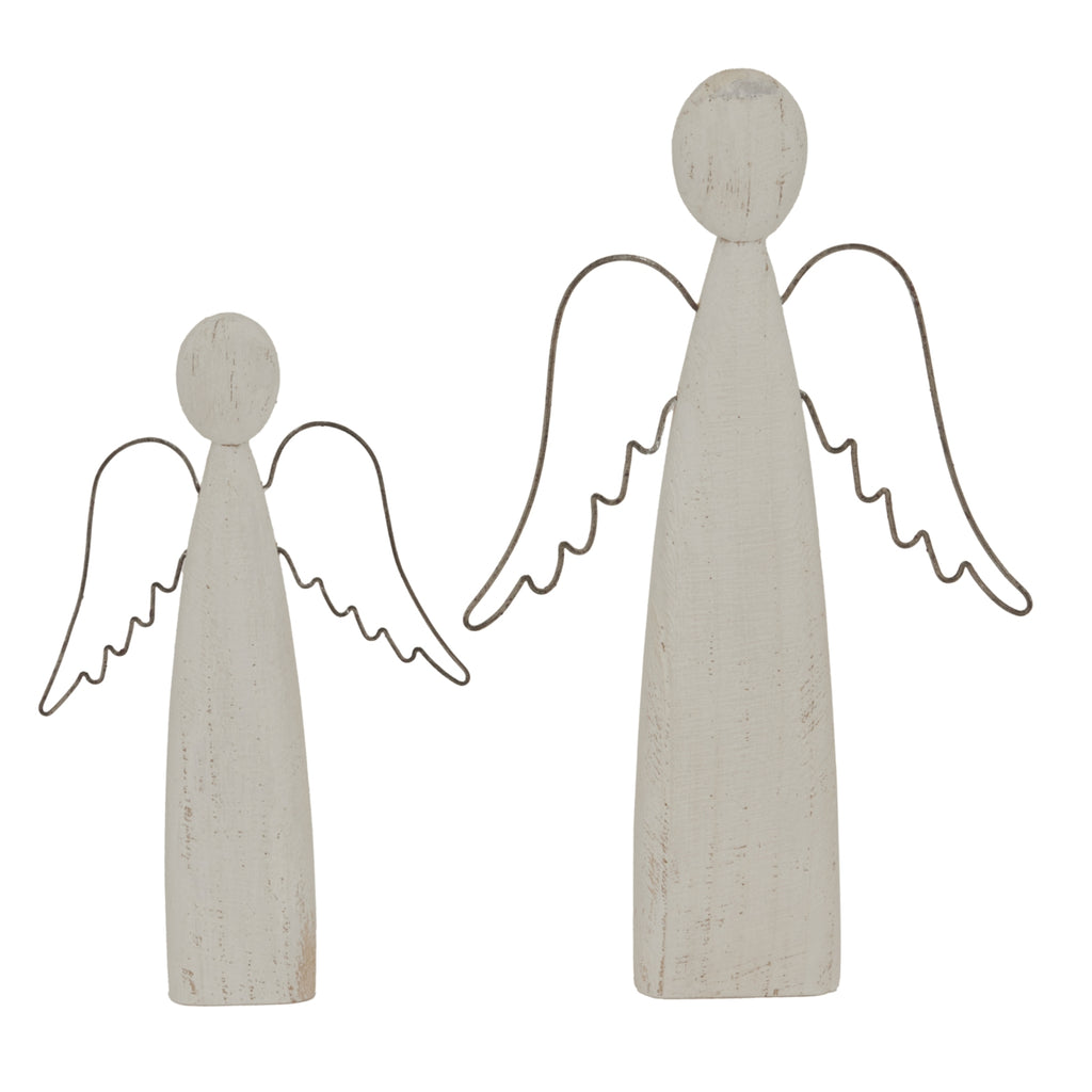 Whitewashed Rustic Standing Angel