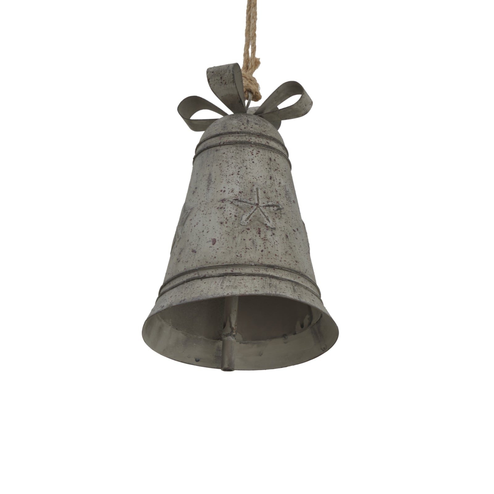 Rustic Metal Hanging Bell With Bow