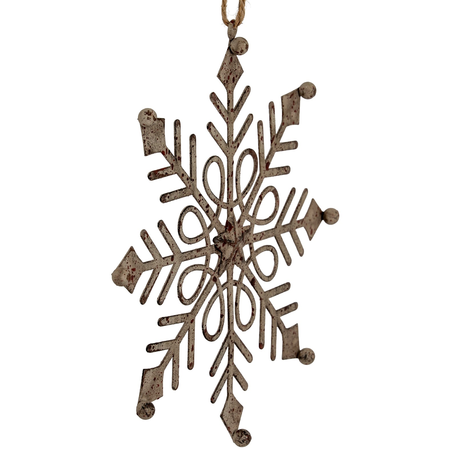 Rustic Hanging Gem Snowflake Decoration
