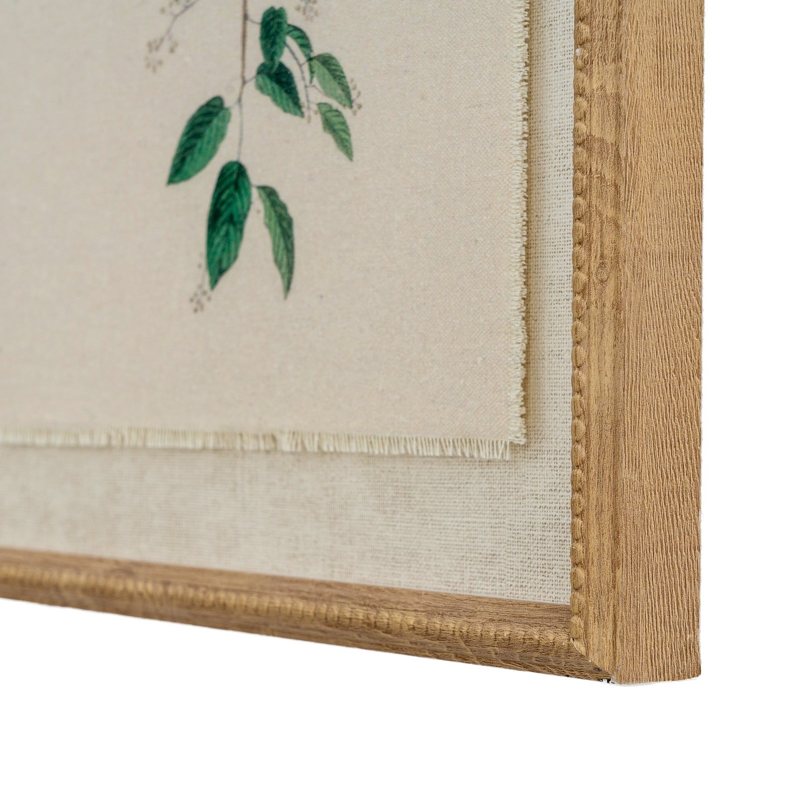 Flora & Fauna Collection Chickadees On Linen In Beaded Frame