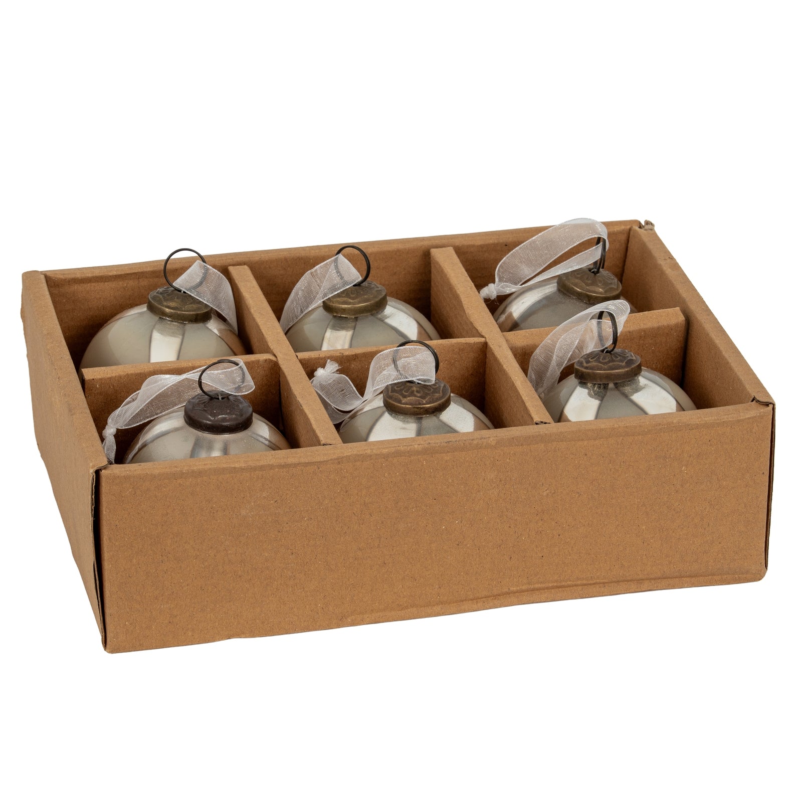 Silver Ombre Set Of 6 Baubles