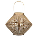 Cone Wicker Lantern With Glass Holder