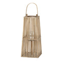 Small Silo Wicker Lantern With Glass Holder