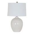 Chevronne Ceramic Table Lamp With Linen Shade