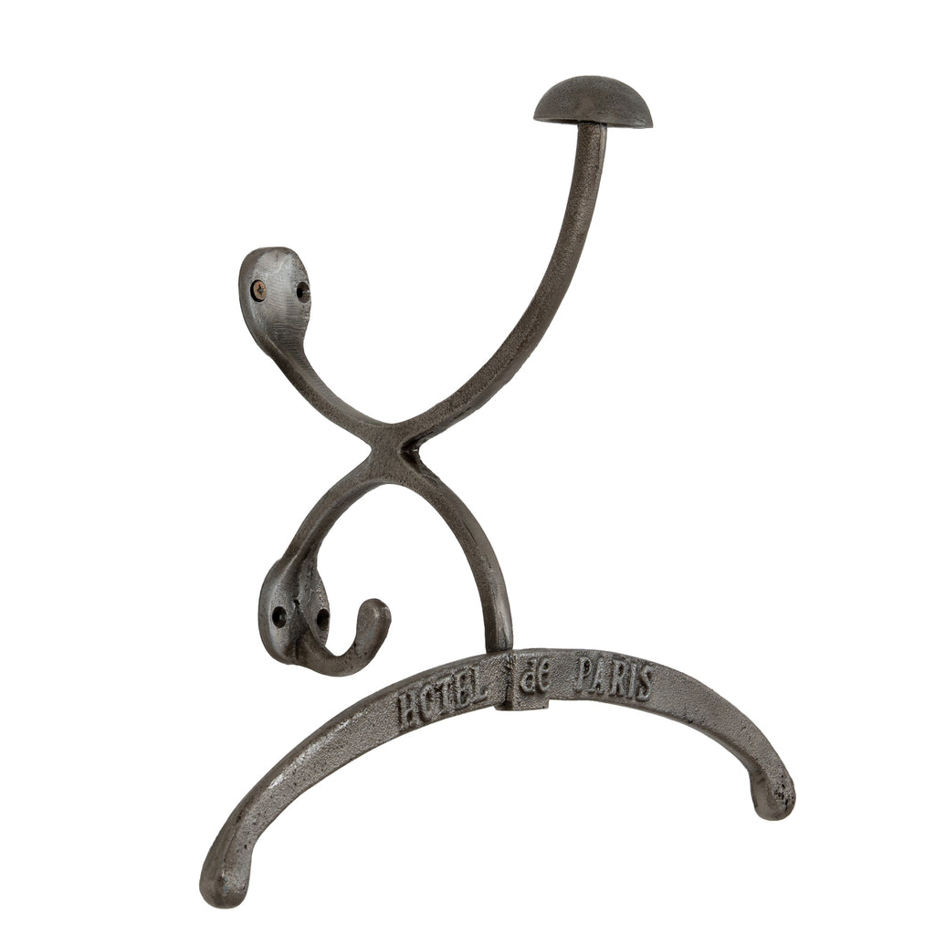 Antiqued Silver Coat Hanger With Hook