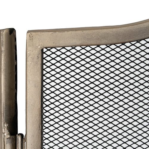 Antiqued Silver Fire Screen