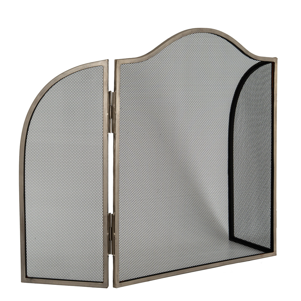 Antiqued Silver Fire Screen