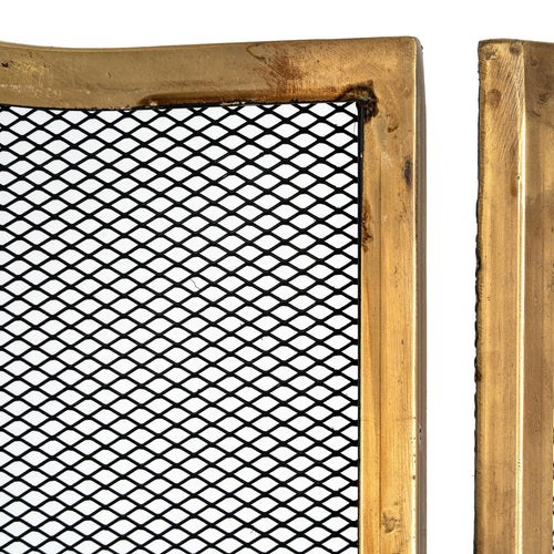 Antiqued Brass Large  Fire Screen