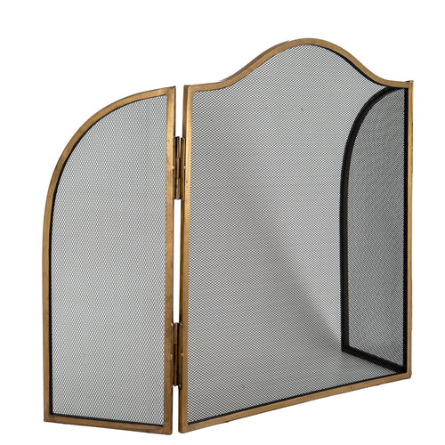 Antiqued Brass Fire Screen