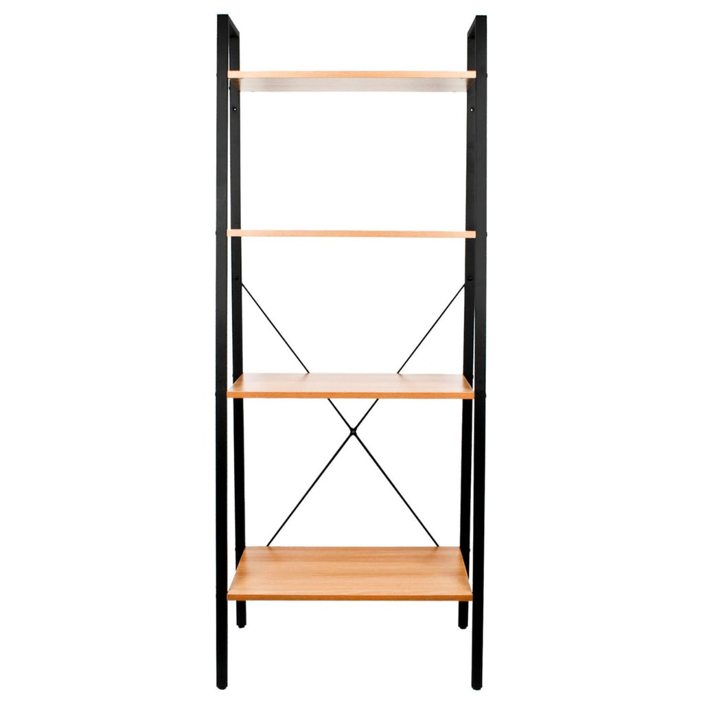 4 Tier Ladder Shelves - Light Oak Finish