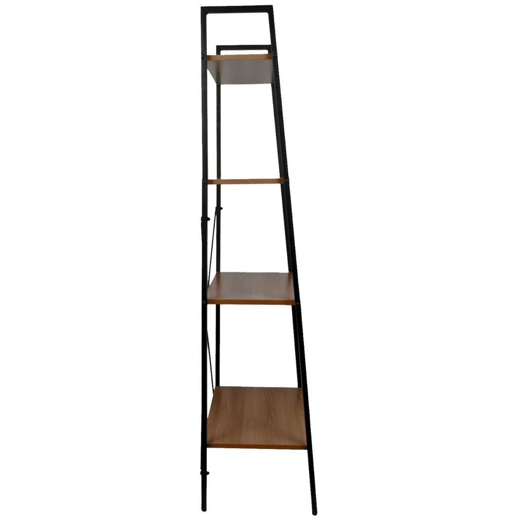 4 Tier Ladder Shelves - Walnut Finish