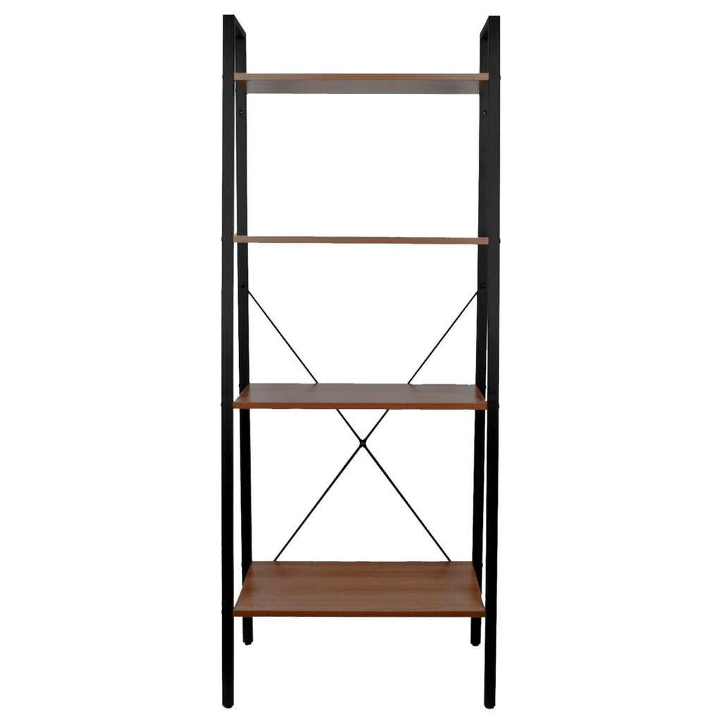 4 Tier Ladder Shelves - Walnut Finish