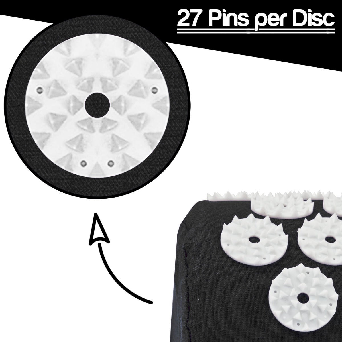 Acupressure Mat, Pillow and Ball Set - Black