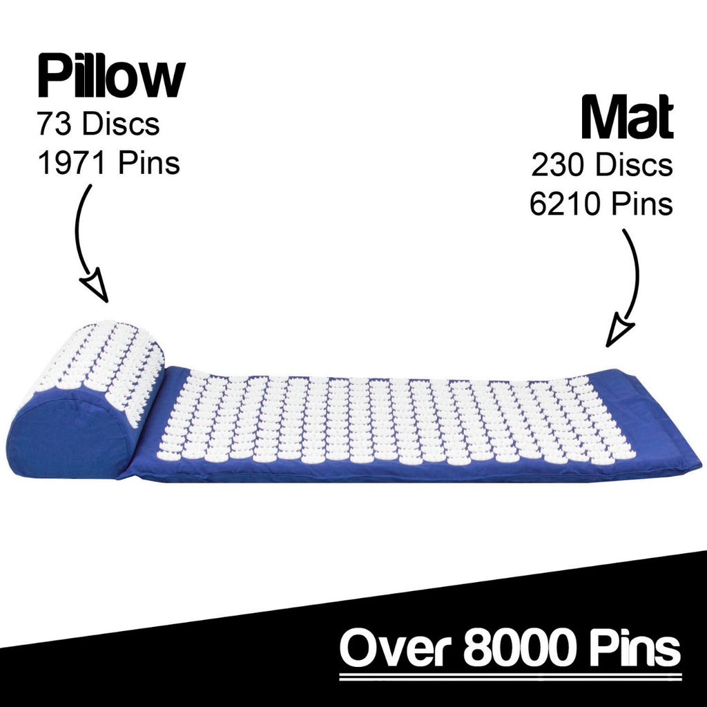 Acupressure Mat, Pillow and Ball Set - Blue