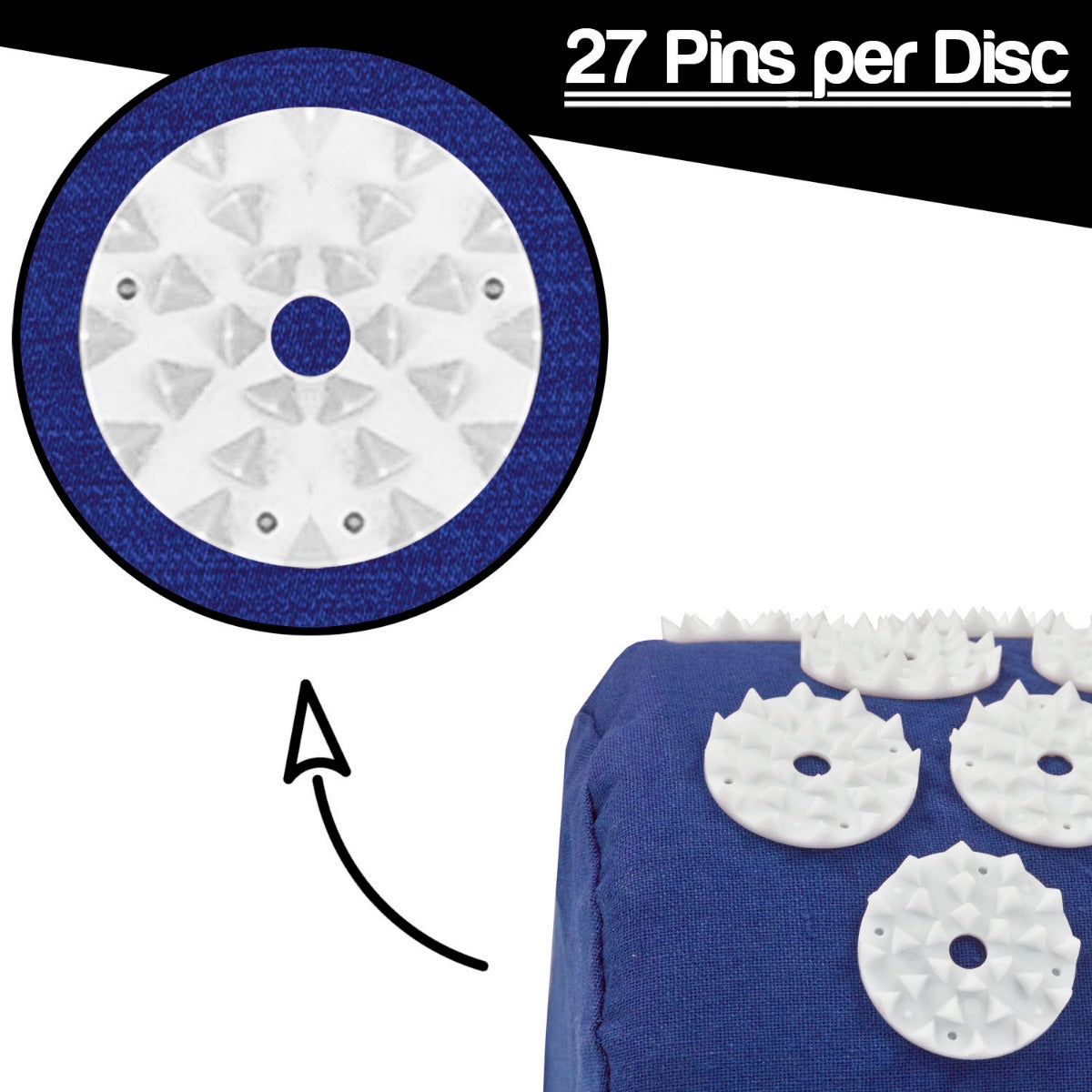 Acupressure Mat, Pillow and Ball Set - Blue