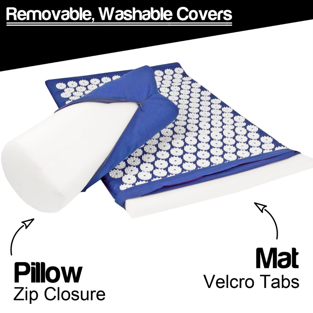 Acupressure Mat, Pillow and Ball Set - Blue