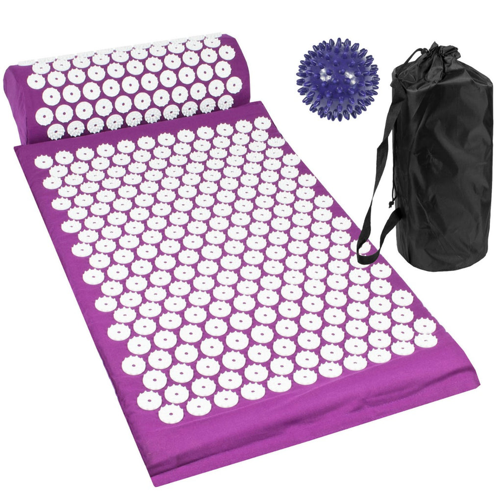 Acupressure Mat, Pillow and Ball Set - Purple