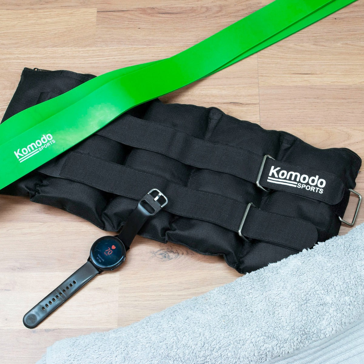 Black Adjustable Ankle Weights - Max 10kg