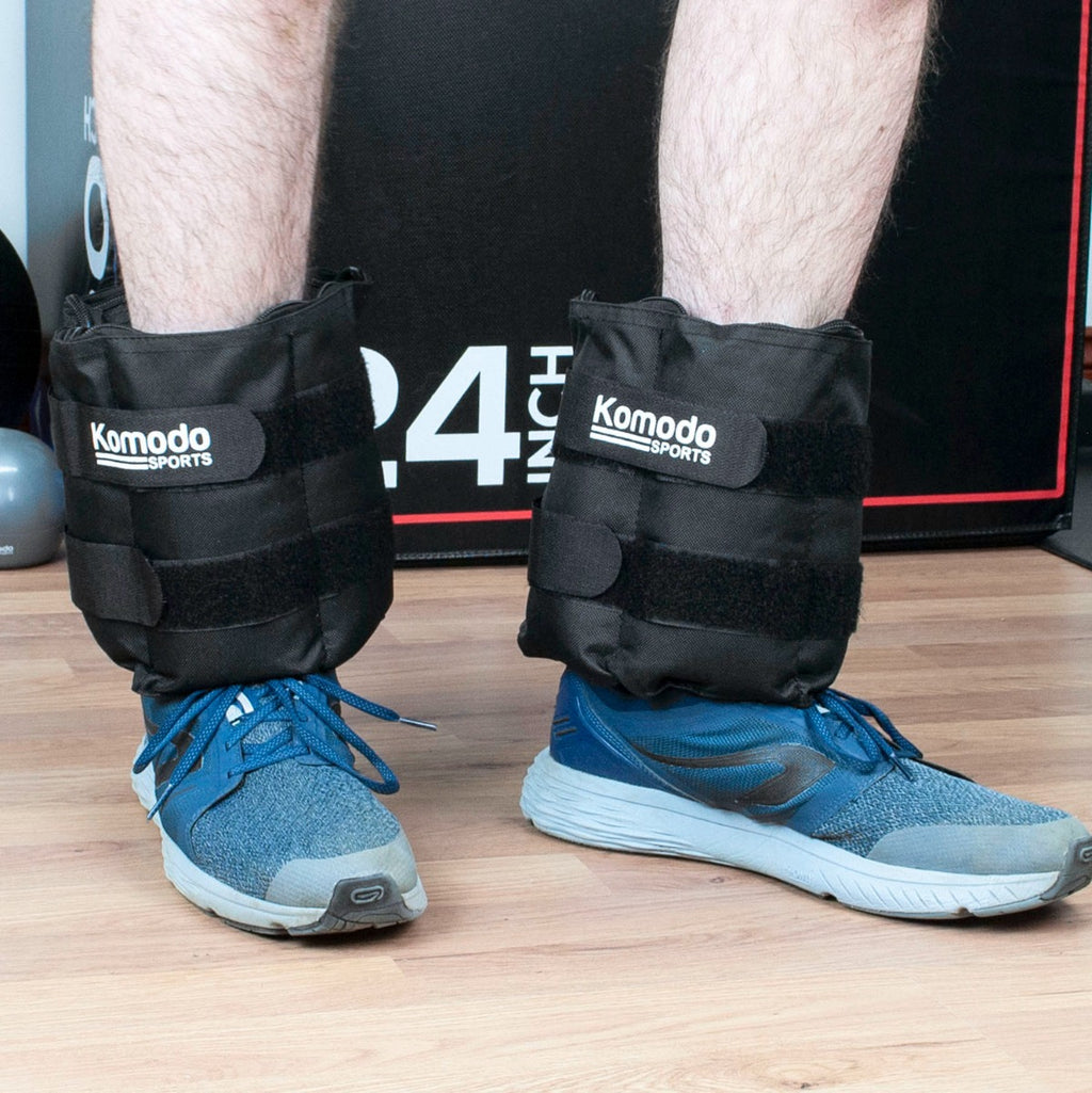 Black Adjustable Ankle Weights - Max 10kg