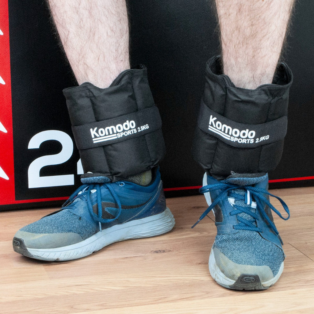 Black Adjustable Ankle Weights - Max 5kg