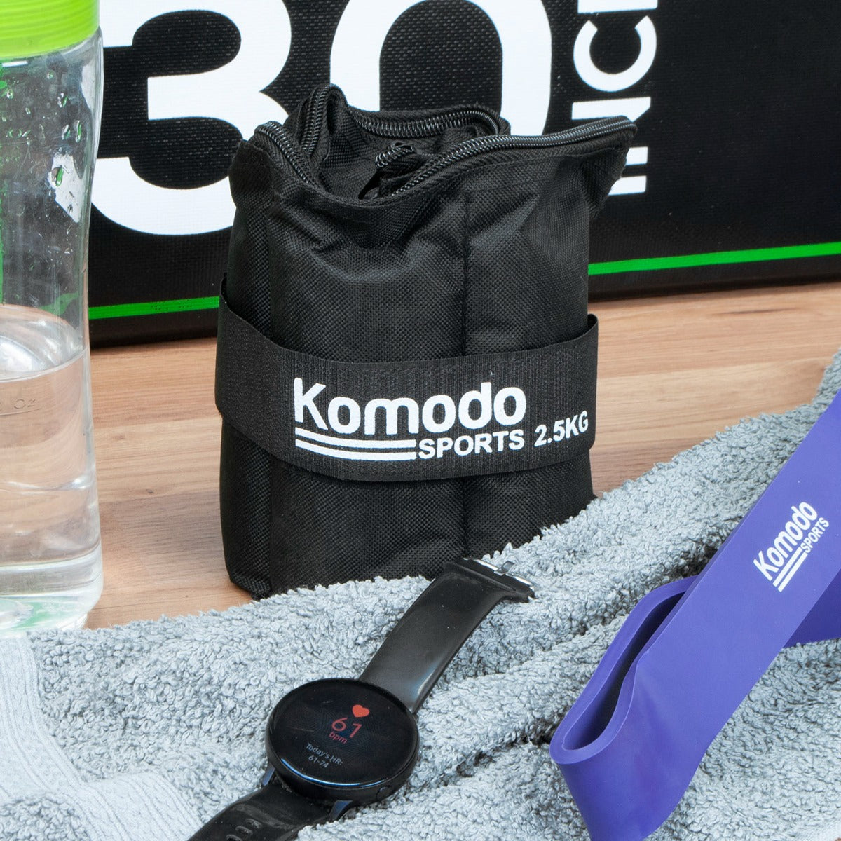 Black Adjustable Ankle Weights - Max 5kg