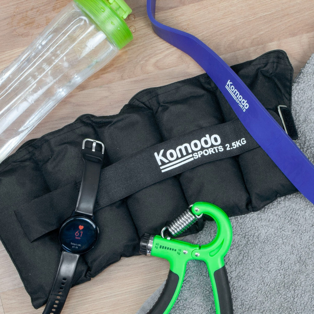 Black Adjustable Ankle Weights - Max 5kg