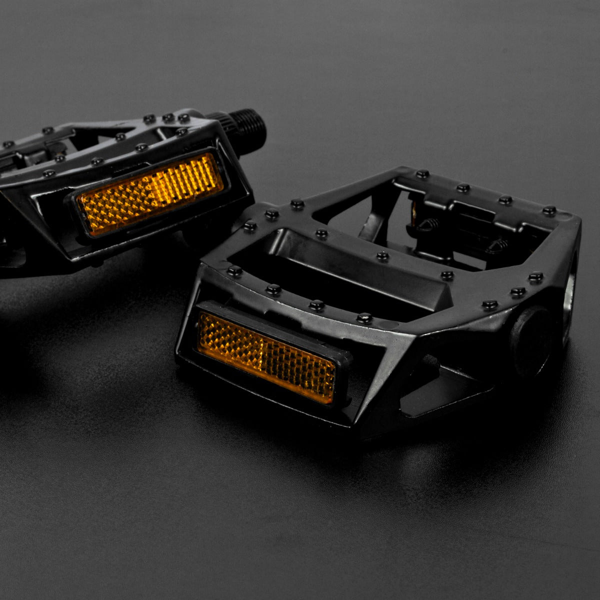 Flat Platform Bicycle Pedals - Black