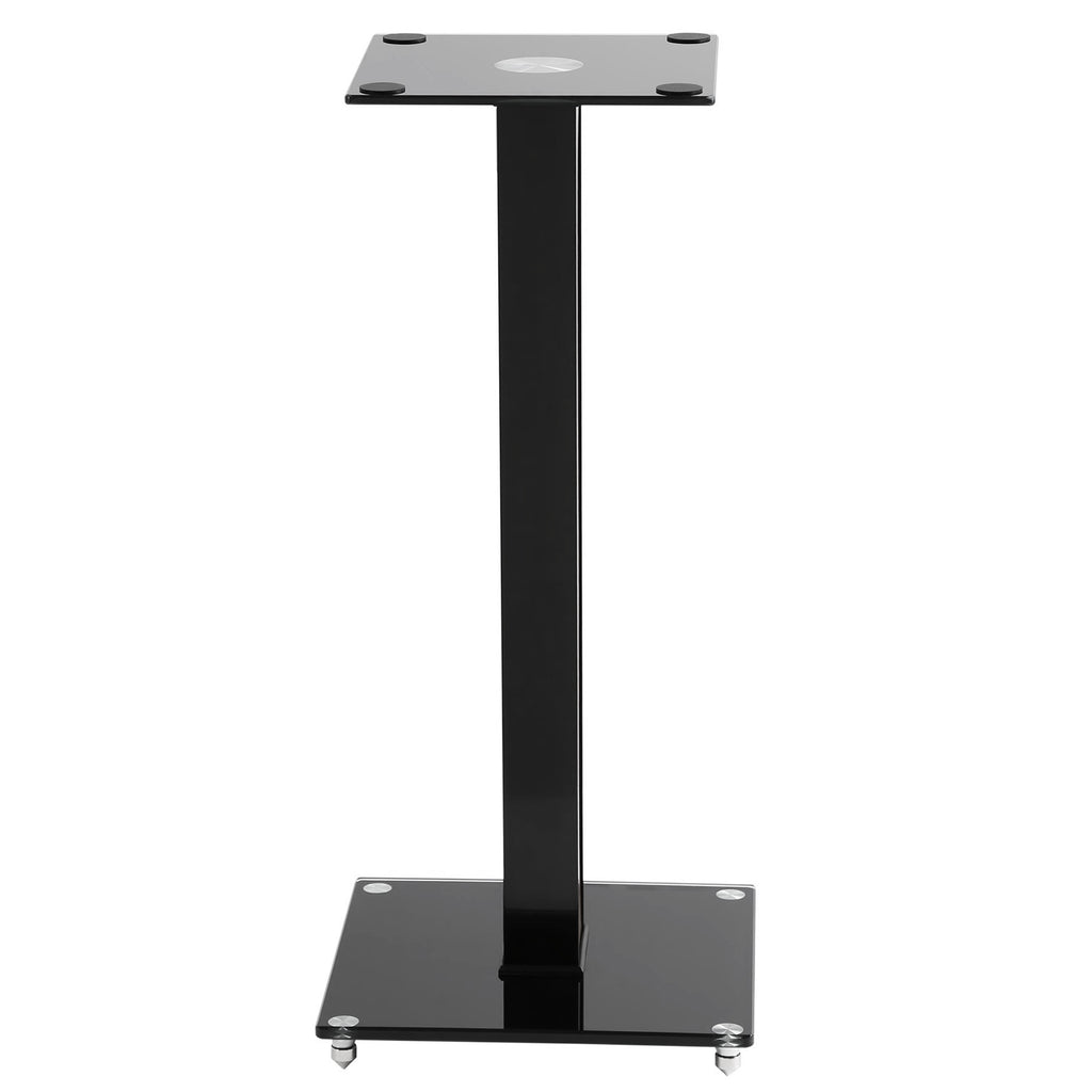 2x Black Glass Speaker Stands