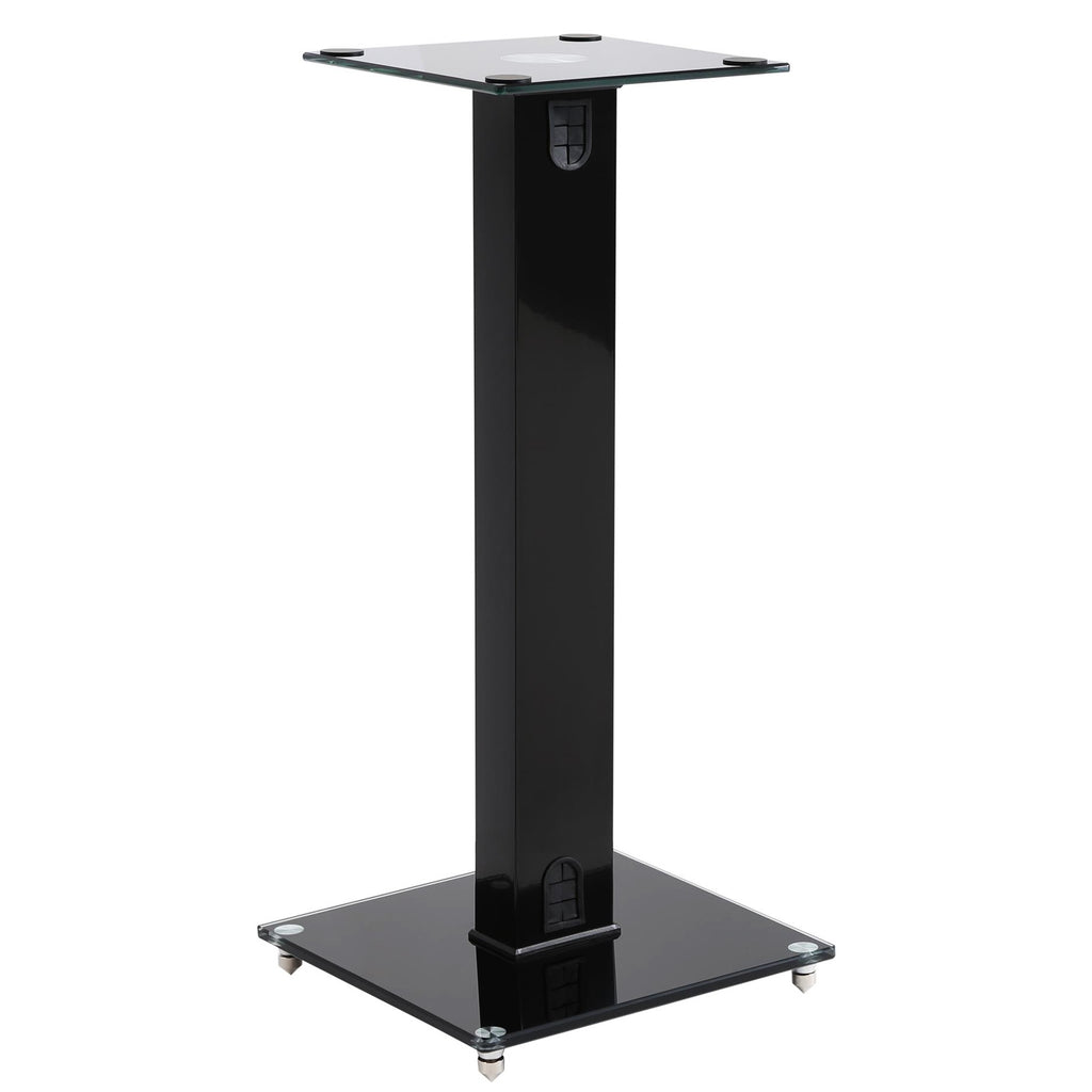 2x Black Glass Speaker Stands