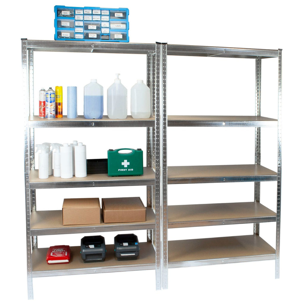 Boltless Garage Shelving Rack - Silver - Set of 2