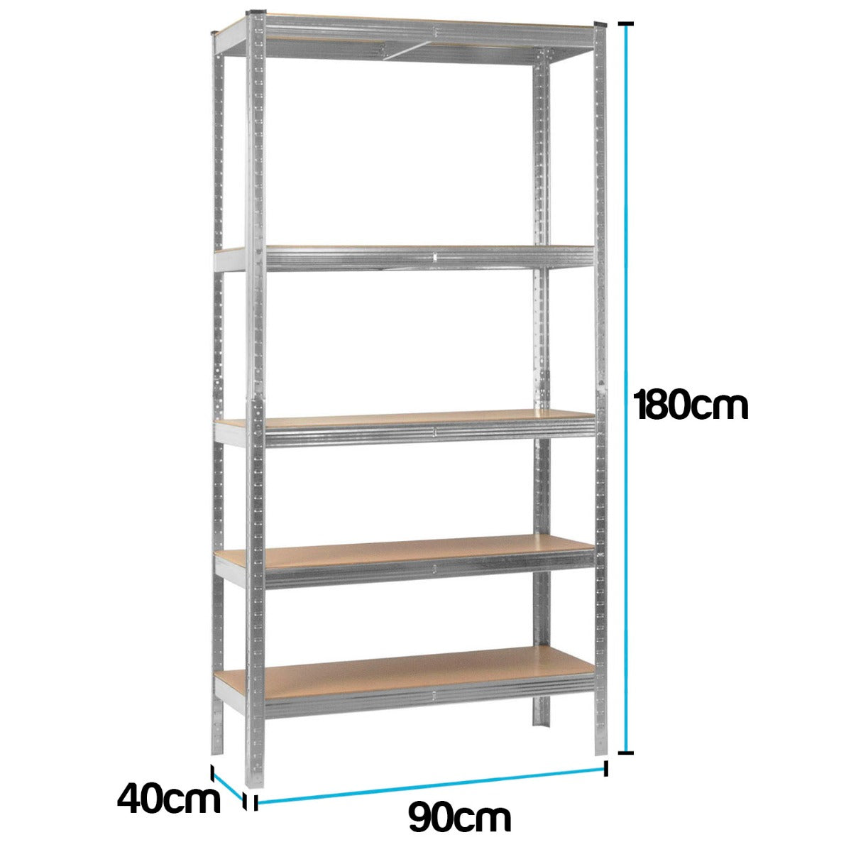 Boltless Garage Shelving Rack - Silver - Set of 2