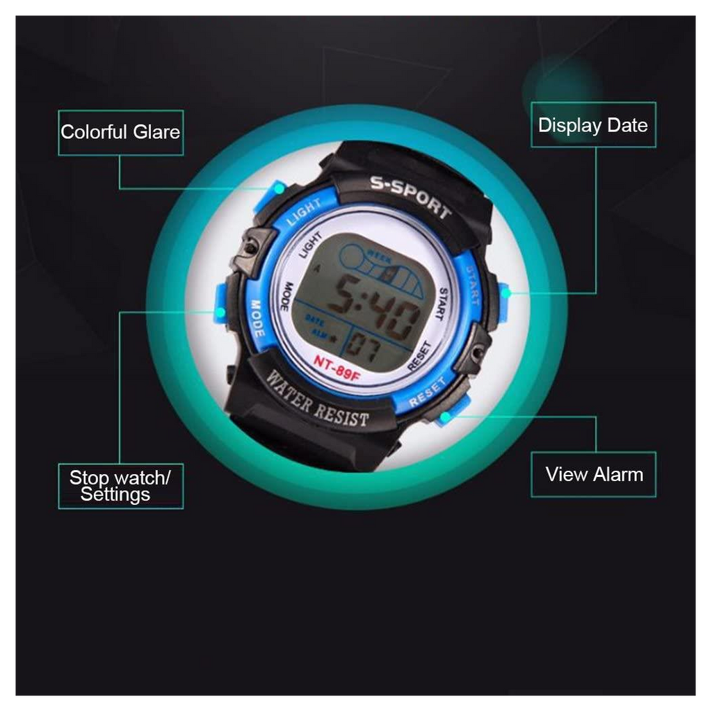 7 Light Childrens Girls & Boys Sports Light Digital Waterproof assorted stlyes and colour's varied watch