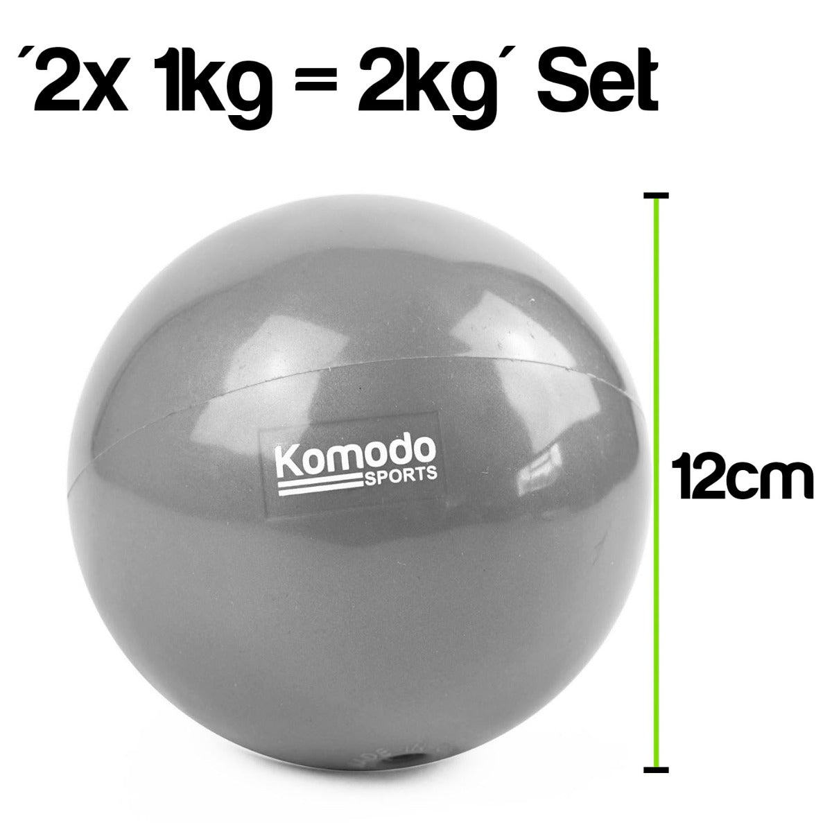 Grey Weighted Toning Balls - 2x 1kg